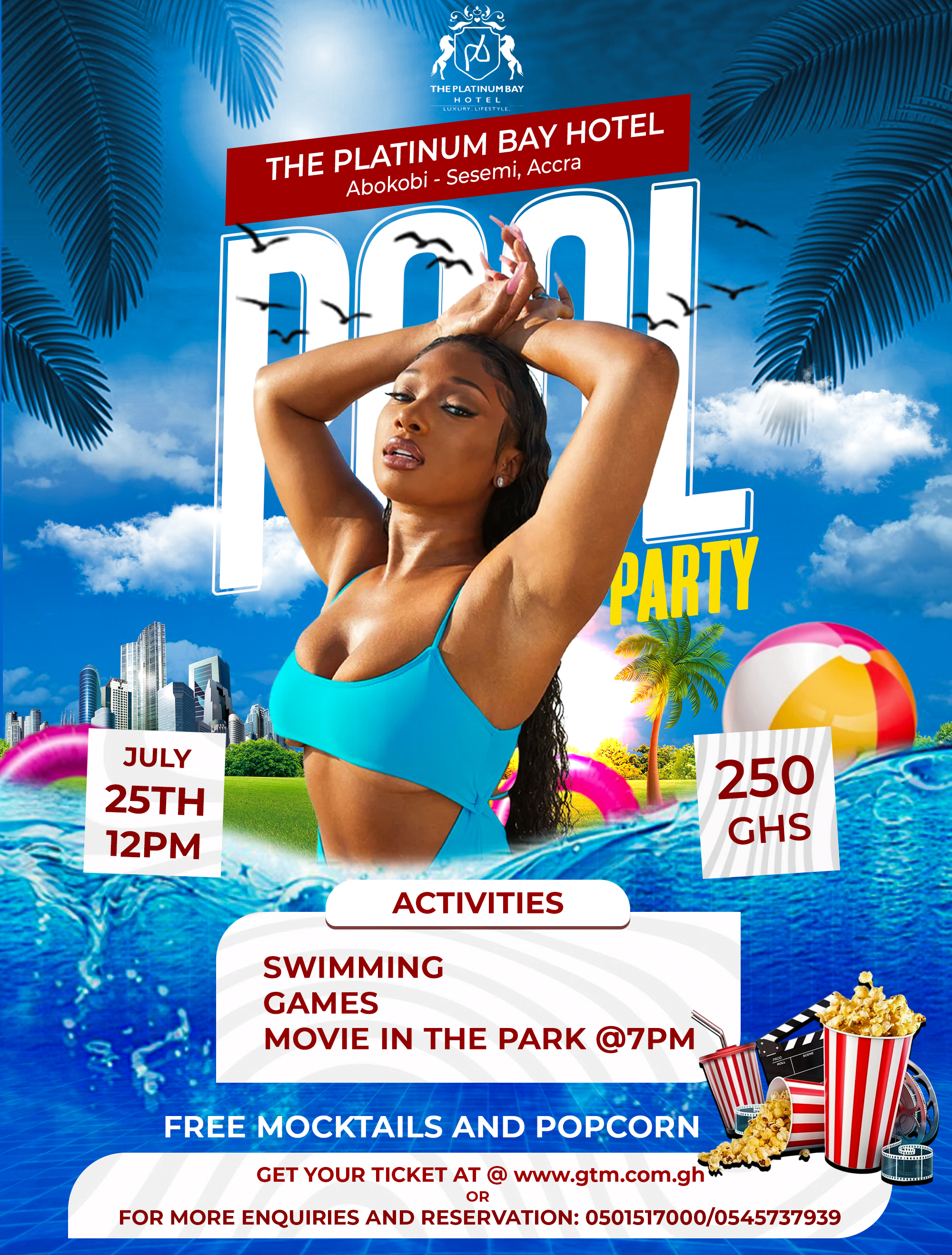 Pool Party and Movie  in the Park - FunTime at PBH