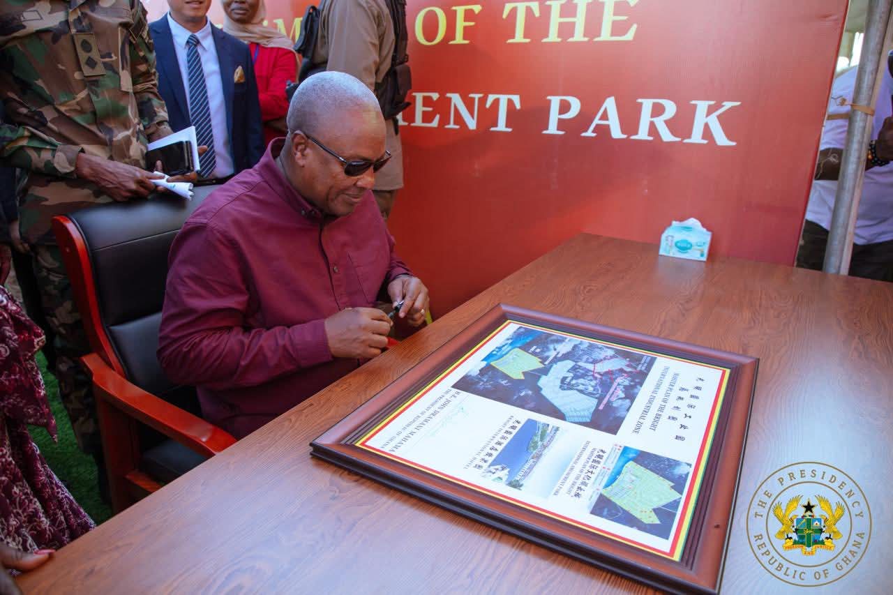 President John Mahama Breaks Ground on Bright International Amusement Park, Unveils 24-Hour Economy Vision for Ghana’s Future