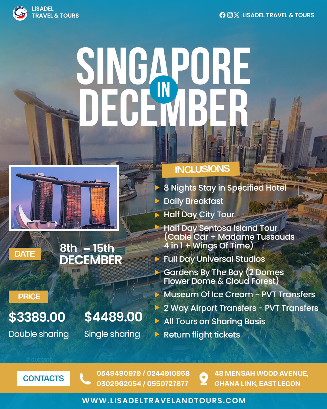 Singapore in December – 8 Nights Exclusive Tour